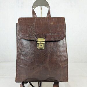 Vintage Burberry Pure Leather Backpack Brown